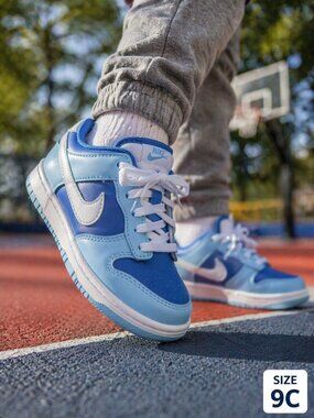 Nike Dunk Low TD Argon Blue Toddler Size 9C Sneakers DV2634-400 New